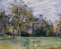 piette s home on montfoucault 1874 Camille Pissarro scenery
